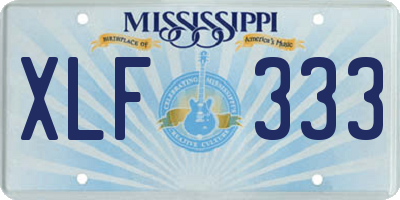 MS license plate XLF333