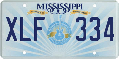 MS license plate XLF334