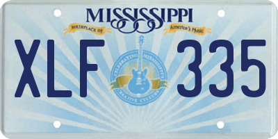 MS license plate XLF335