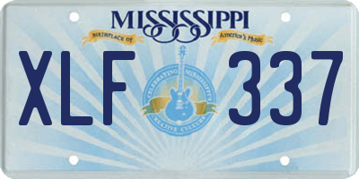 MS license plate XLF337