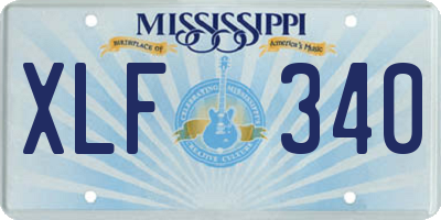 MS license plate XLF340