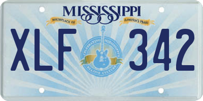 MS license plate XLF342
