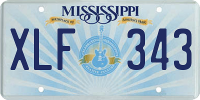 MS license plate XLF343