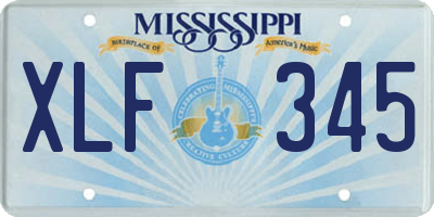MS license plate XLF345