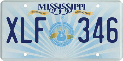 MS license plate XLF346