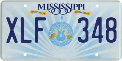 MS license plate XLF348