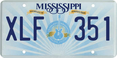 MS license plate XLF351