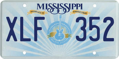 MS license plate XLF352