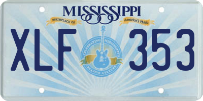 MS license plate XLF353