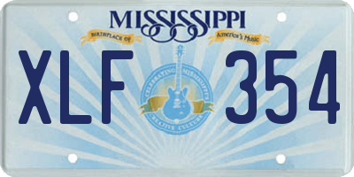 MS license plate XLF354
