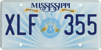 MS license plate XLF355
