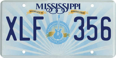 MS license plate XLF356