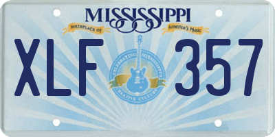 MS license plate XLF357