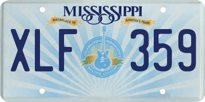 MS license plate XLF359