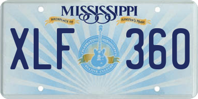 MS license plate XLF360