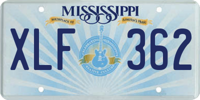 MS license plate XLF362