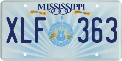 MS license plate XLF363