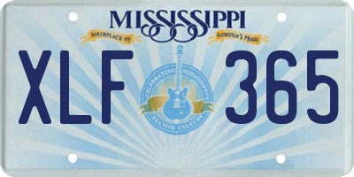 MS license plate XLF365