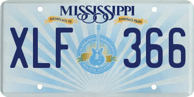 MS license plate XLF366