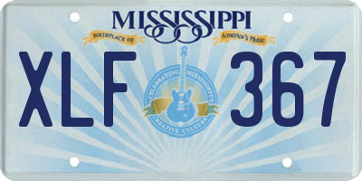 MS license plate XLF367