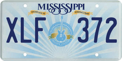 MS license plate XLF372