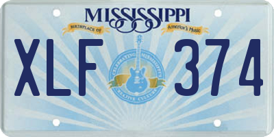 MS license plate XLF374