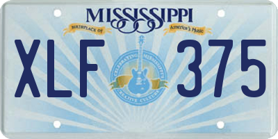 MS license plate XLF375