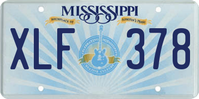 MS license plate XLF378