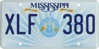 MS license plate XLF380