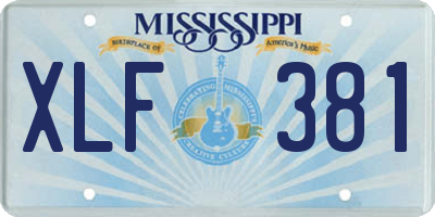 MS license plate XLF381