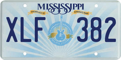 MS license plate XLF382