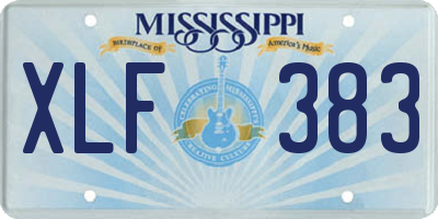 MS license plate XLF383