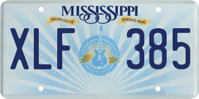 MS license plate XLF385