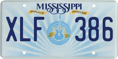 MS license plate XLF386