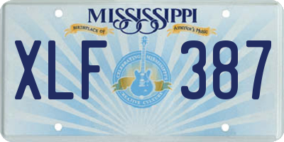 MS license plate XLF387