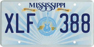 MS license plate XLF388