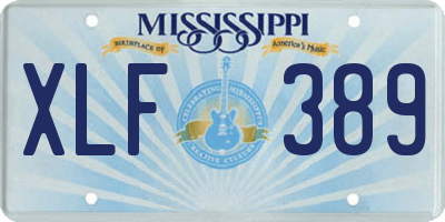 MS license plate XLF389