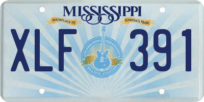 MS license plate XLF391