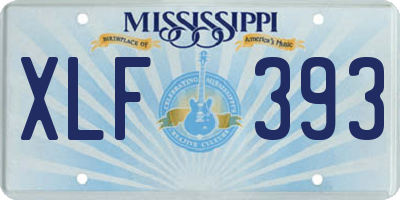 MS license plate XLF393