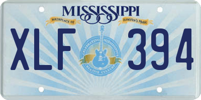 MS license plate XLF394