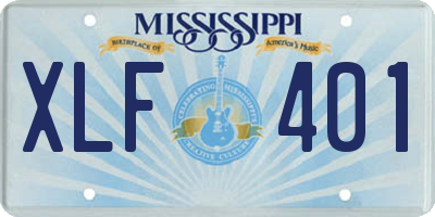 MS license plate XLF401
