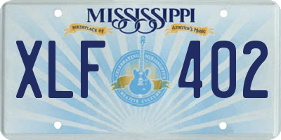 MS license plate XLF402