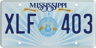 MS license plate XLF403