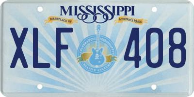 MS license plate XLF408