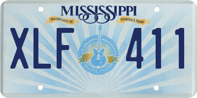 MS license plate XLF411