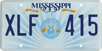 MS license plate XLF415