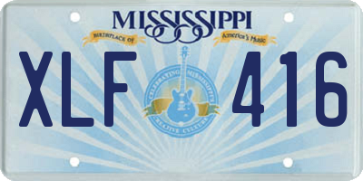 MS license plate XLF416