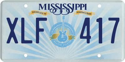 MS license plate XLF417