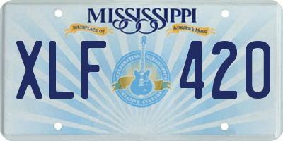MS license plate XLF420