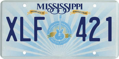 MS license plate XLF421
